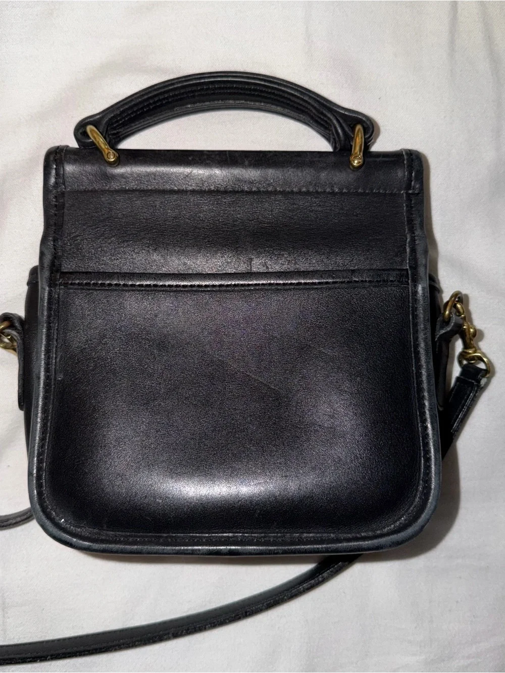 Vintage Coach Winnie Top Handle Bag Black Leather Purse